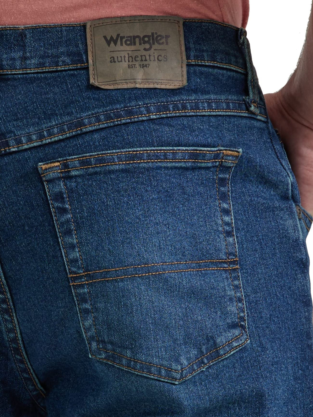 Wrangler Authentics Men's Regular Fit Comfort Flex Waist Jean Jansha Store