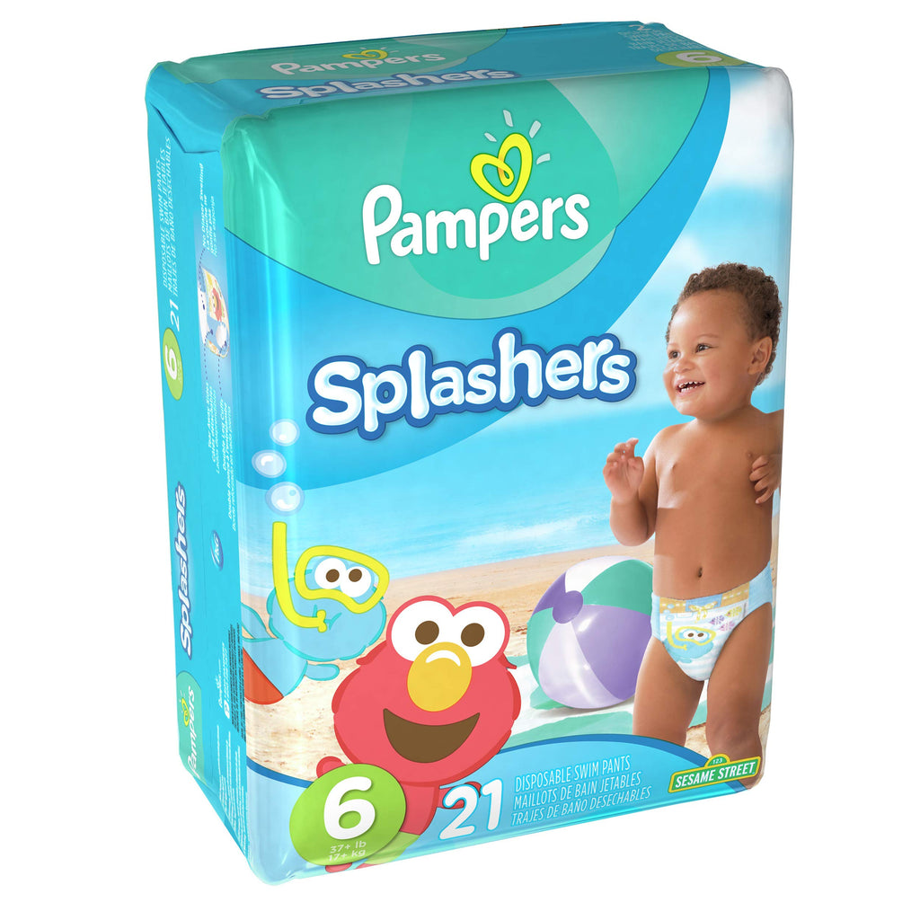 Pampers Splashers Swim Diapers, Size 4, 18 Count, Disposable Swim Diapers, Contains Mess, No Swell Jansha Store