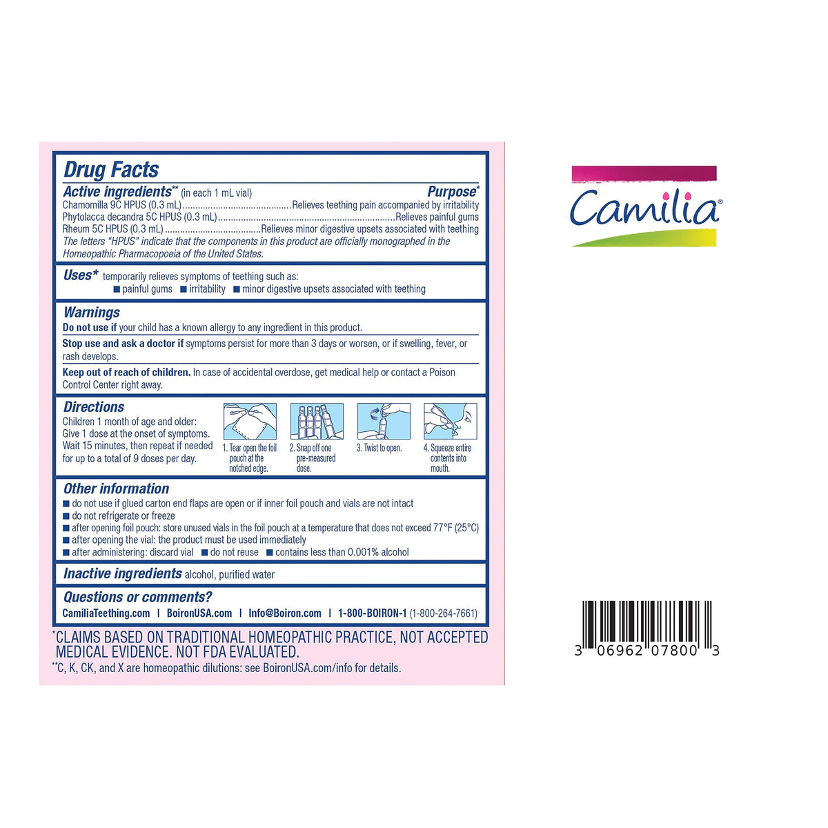 Boiron Camilia Teething Drops for Daytime and Nighttime Relief of Painful or Swollen Gums and Irritability in Babies - 30 Count Jansha Store