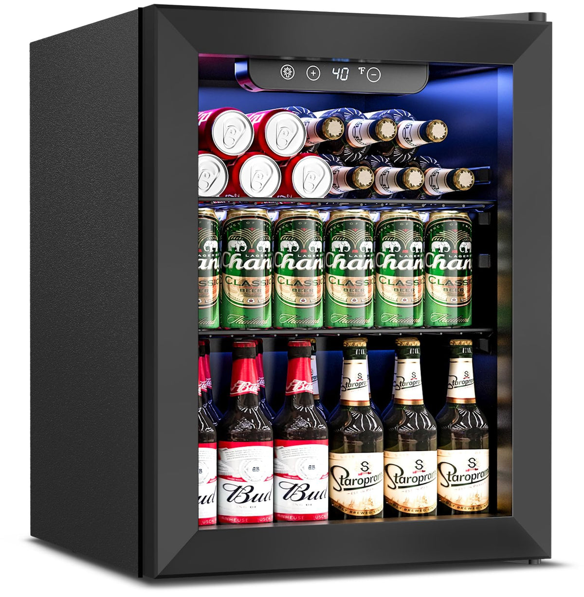 Feelfunn 24 Can Beverage Refrigerator, Mini Fridge, Black Jansha Store