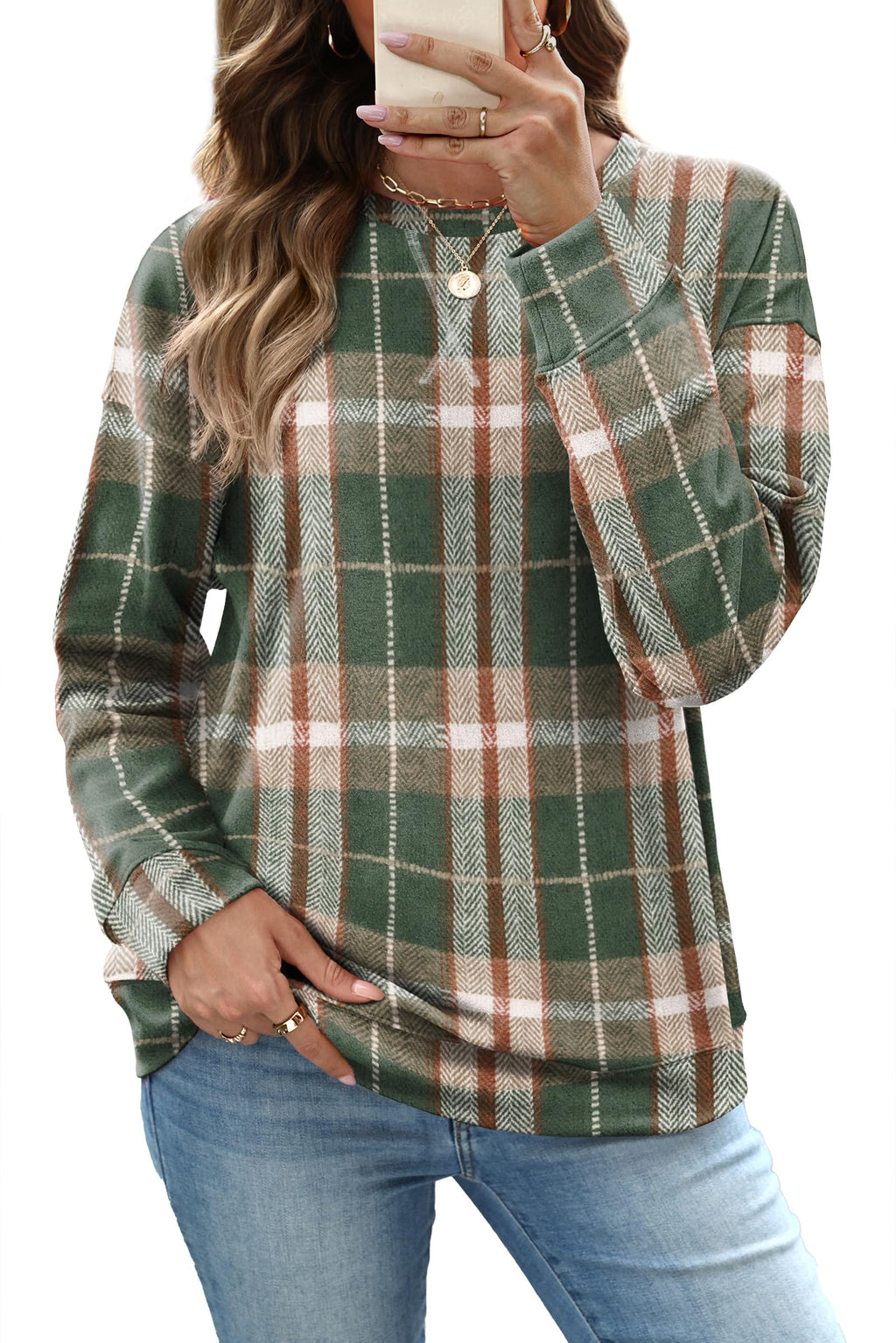 RUMIA Women's Crew Neck Sweatshirt Long Sleeve Tops for Women Fall Clothes Jansha Store