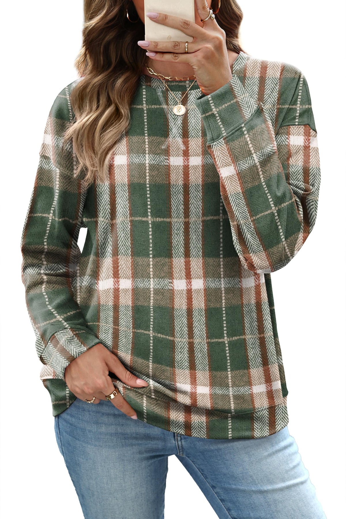 RUMIA Women's Crew Neck Sweatshirt Long Sleeve Tops for Women Fall Clothes Jansha Store