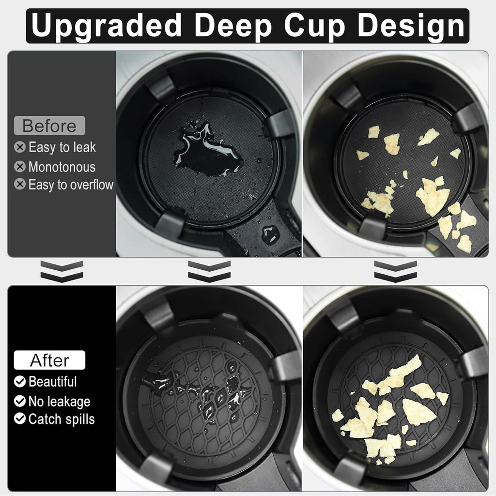 SINGARO Car Cup Holder Coaster, Silicone Cup Holder Insert, Universal Non-Slip Cup Holders, Car Accessories Interior for Women and Man Interior Sets 4 Pack Black Jansha Store