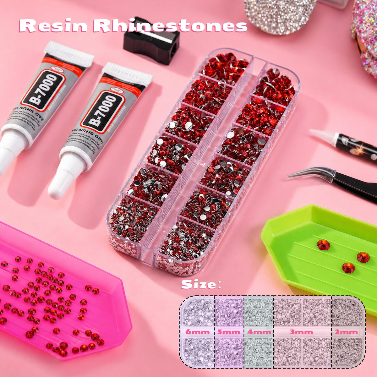 40000 Pcs Resin Jelly Rhinestones for Bedazzling, All-in-One Kit Jansha Store