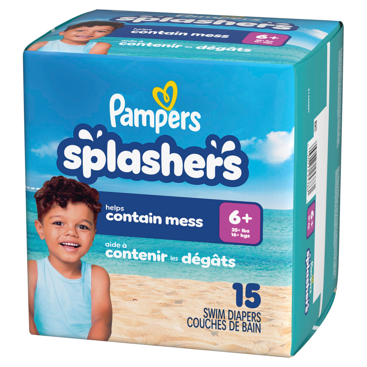 Pampers Splashers Swim Diapers, Size 4, 18 Count, Disposable Swim Diapers, Contains Mess, No Swell Jansha Store