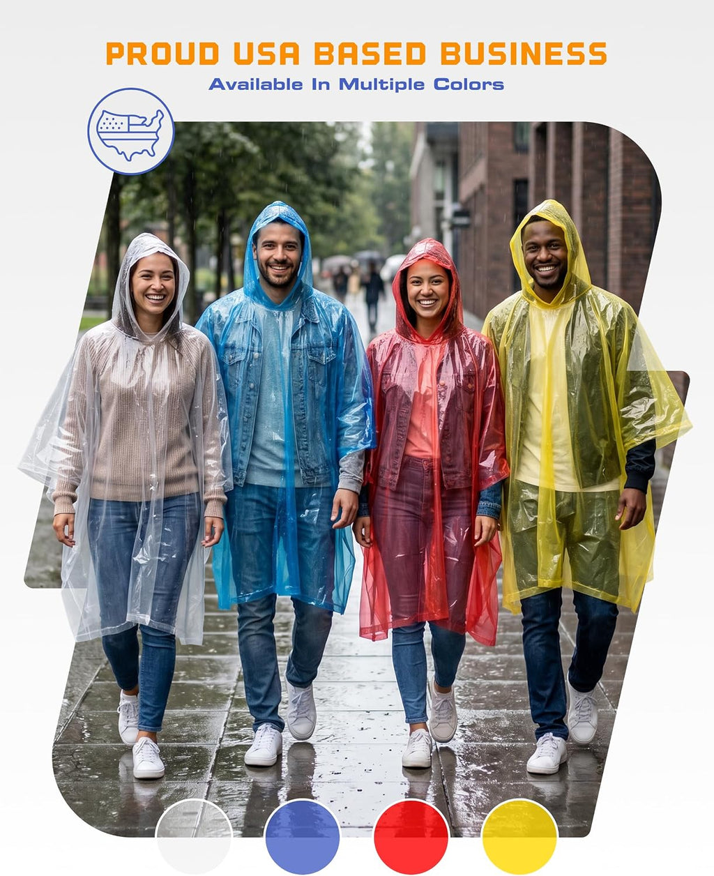 Hagon PRO Disposable Rain Ponchos for Adults, Hooded Poncho, Family 5 Pack Jansha Store