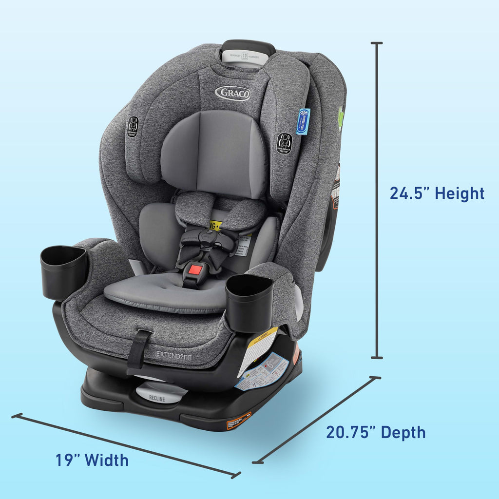 Graco Extend2Fit 2-in-1 Convertible Car Seat, Gotham Jansha Store
