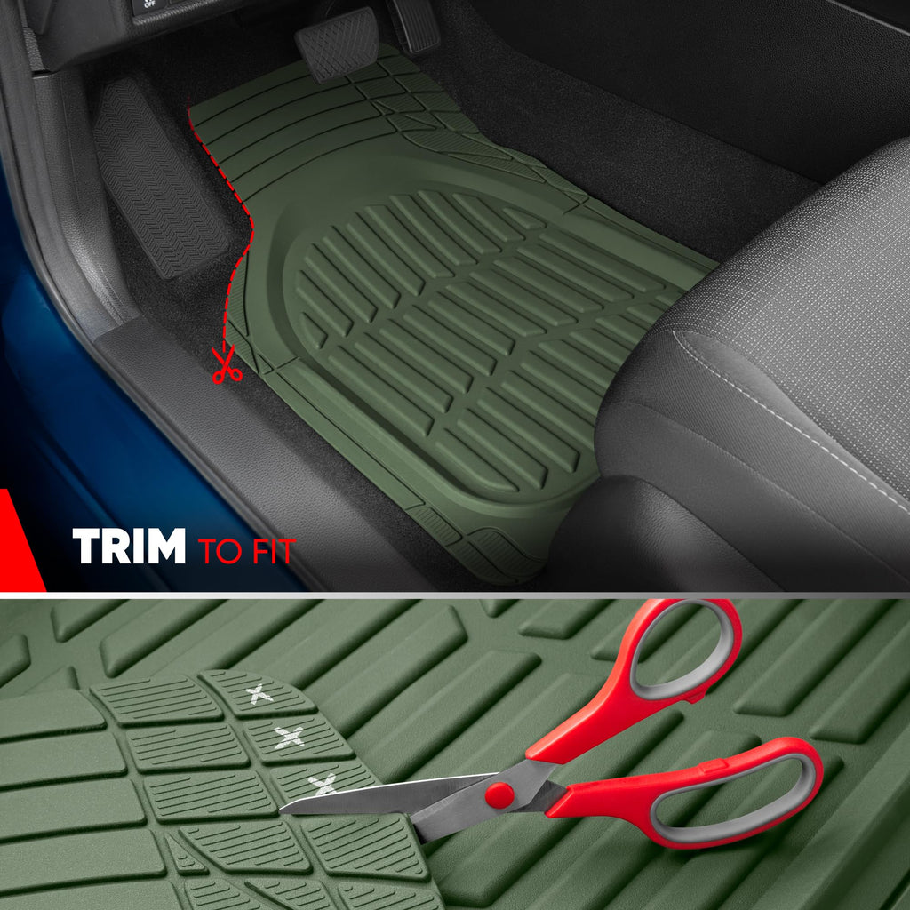 Motor Trend FlexTough Floor Mats for Cars, Black Deep Dish All-Weather Car Mats, Waterproof Trim-to Fit Automotive Floor Mats for Cars Trucks SUV, Universal Floor Liner Car Accessories Jansha Store