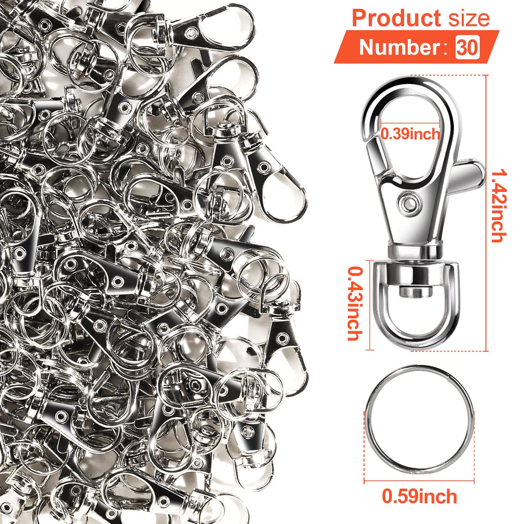LEOBRO 70PCS Lobster Claw Clasps and Key Rings, 35PCS Keychains Clips and 35PCS Key Chain Ring, Keychain Making kit for Key Chain, Jewelry Making, Art Crafts, Silver Jansha Store