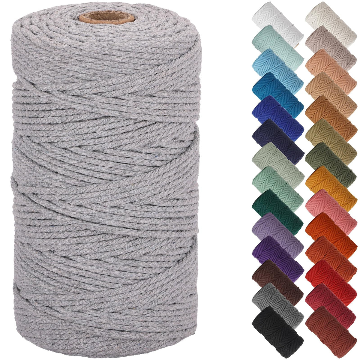 NOANTA Baby Blue Macrame Cord 3mm x 109yards, Cotton Rope Macrame Yarn Jansha Store