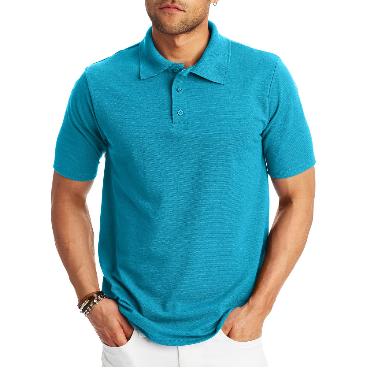 Hanes Men’s X-Temp Short Sleeve Polo Shirt, Midweight Men's Shirt Jansha Store