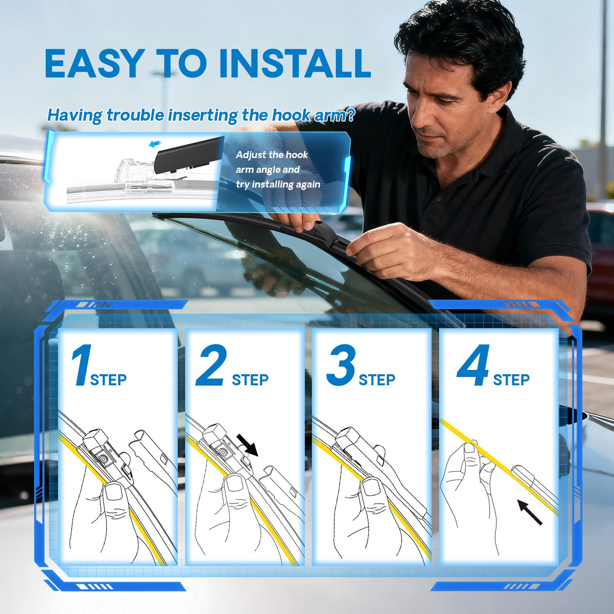 5 PLUS Premium Silicone Wiper Blades Fits Tesla Model Y 2020-2025 Jansha Store