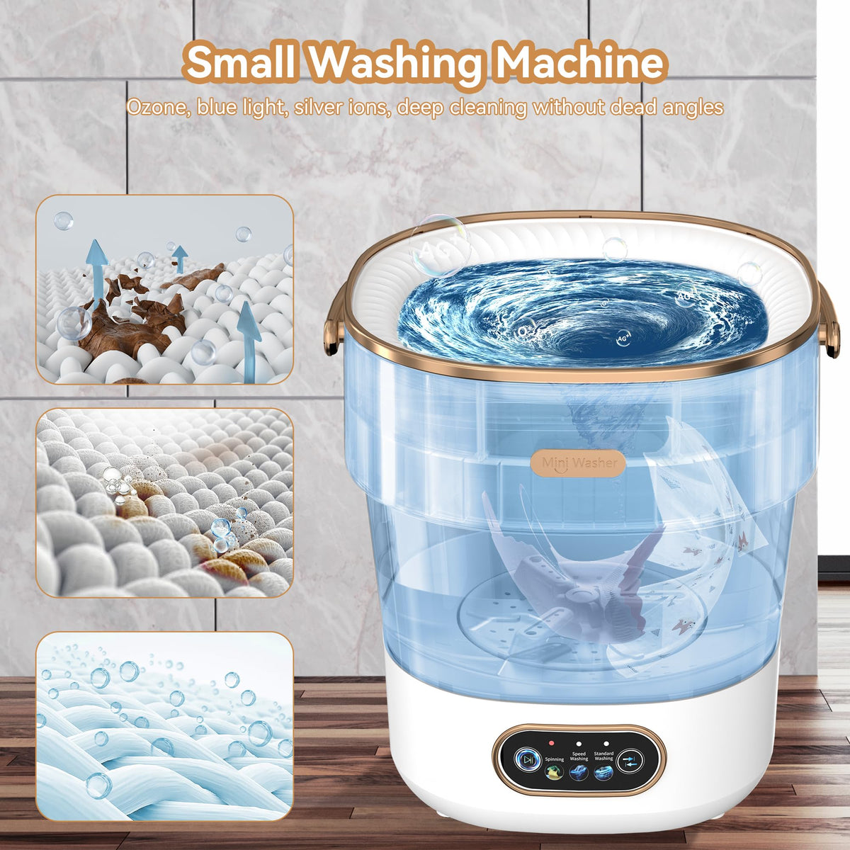JUJOJB Portable Washing Machine, Folding 20L Mini Washer and Spin-Dryer Jansha Store