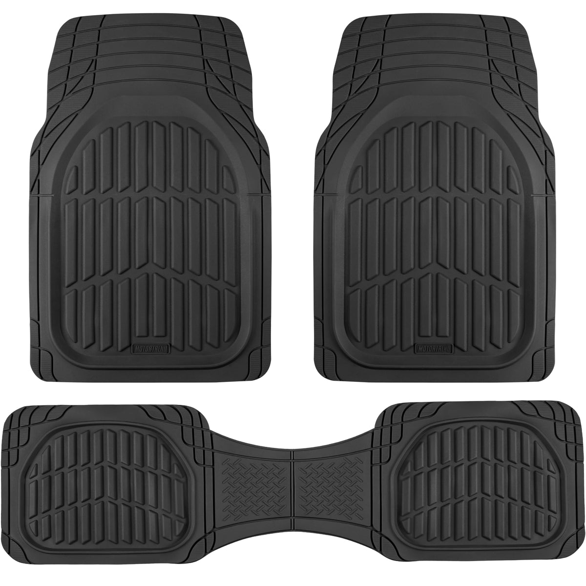 Motor Trend FlexTough Floor Mats for Cars, Black Deep Dish All-Weather Car Mats, Waterproof Trim-to Fit Automotive Floor Mats for Cars Trucks SUV, Universal Floor Liner Car Accessories Jansha Store
