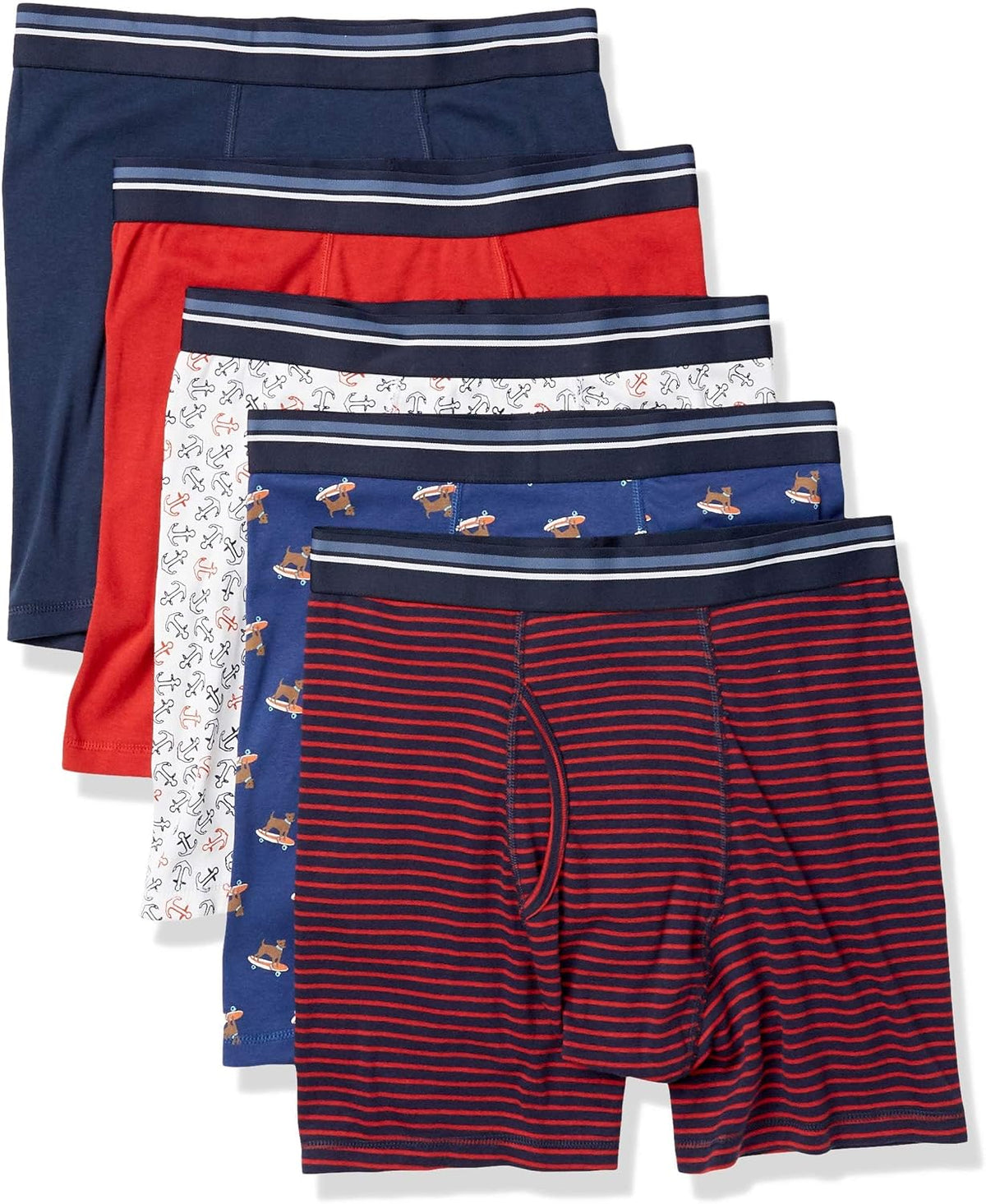 Amazon Essentials Men's Breathable Cotton Boxer Briefs, Tag-Free, Pack of 5 Jansha Store