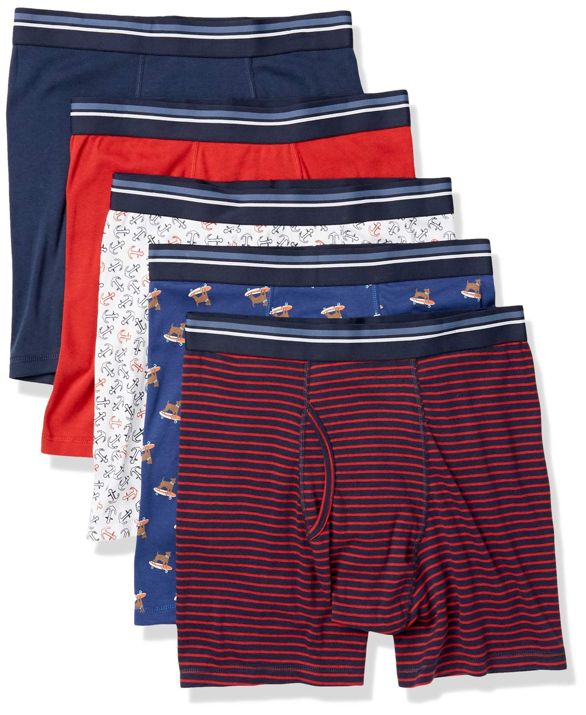 Amazon Essentials Men's Breathable Cotton Boxer Briefs, Tag-Free, Pack of 5 Jansha Store