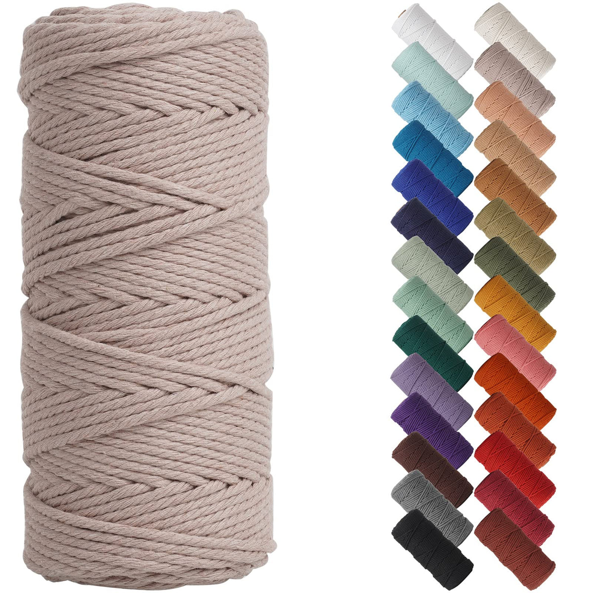 NOANTA Baby Blue Macrame Cord 3mm x 109yards, Cotton Rope Macrame Yarn Jansha Store