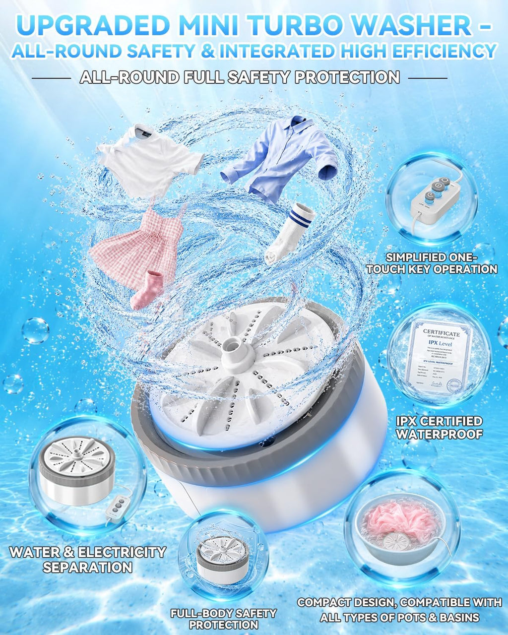 USB Portable Washing Machine | For Clothes & Dishes, Travel, Dorms, RVs Jansha Store