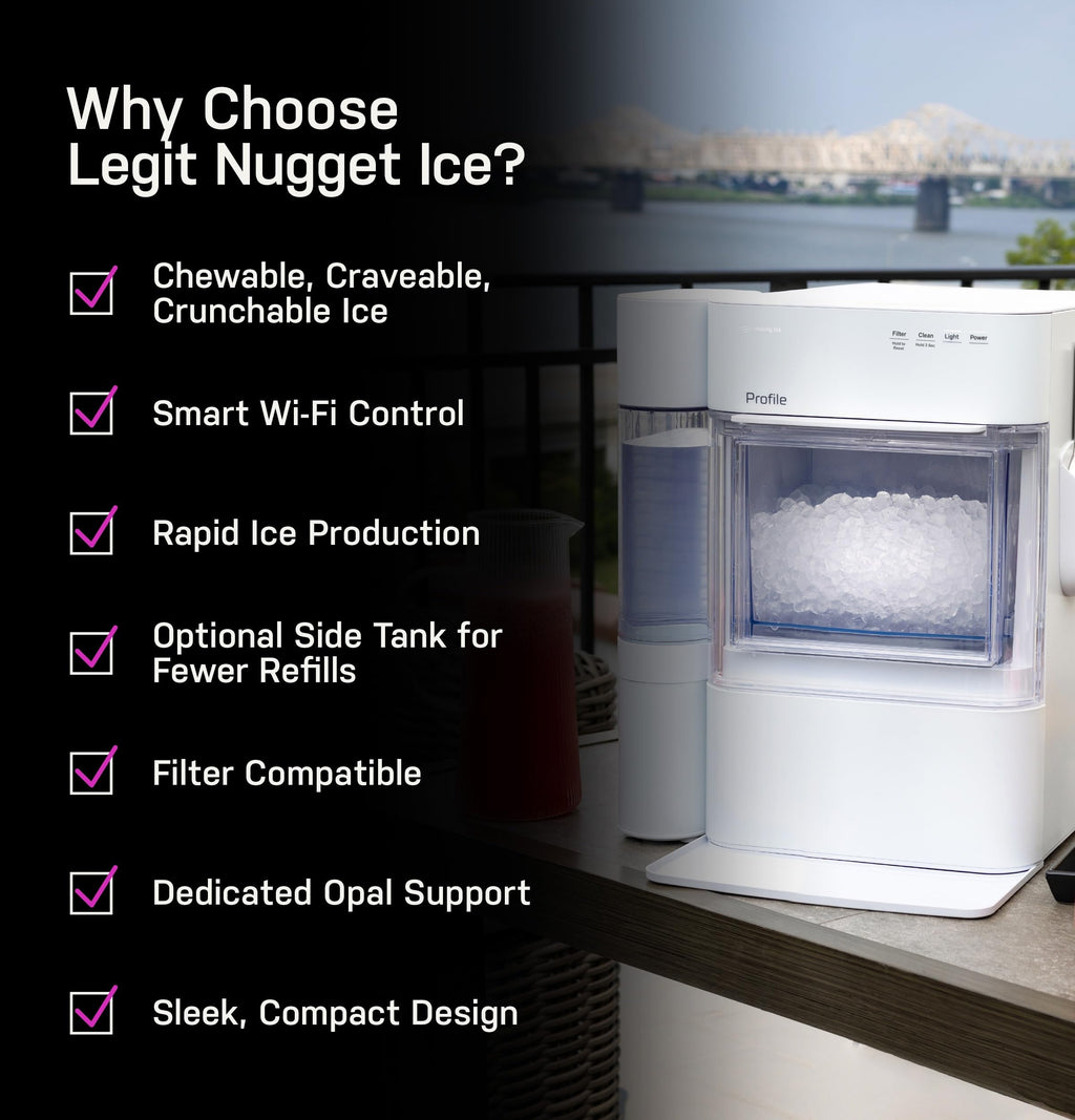 GE Profile Opal 2.0 Ultra Nugget Ice Maker with .75 Gallon Side Tank and Scale Inhibiting Filter, Scoop Included, 38 lbs in 24 Hours, Pellet Ice Machine with WiFi & Smart Connected, Black Jansha Store