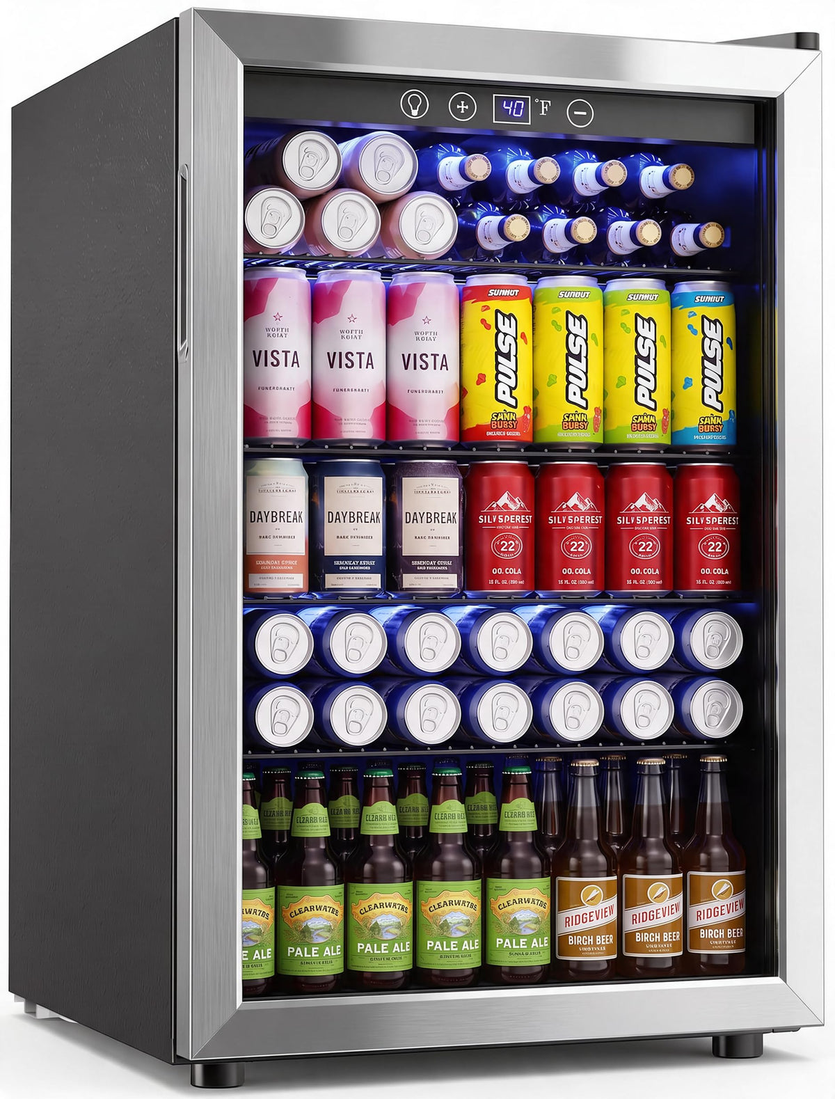 Icyglee 126 Can Mini Fridge, 3.2 Cu.Ft Beverage Refrigerator, Drink Cooler Jansha Store