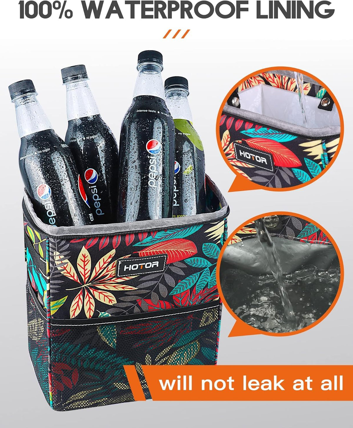 HOTOR Car Trash Can, Leakproof Car Organizer, 2-Gallon, Black Jansha Store