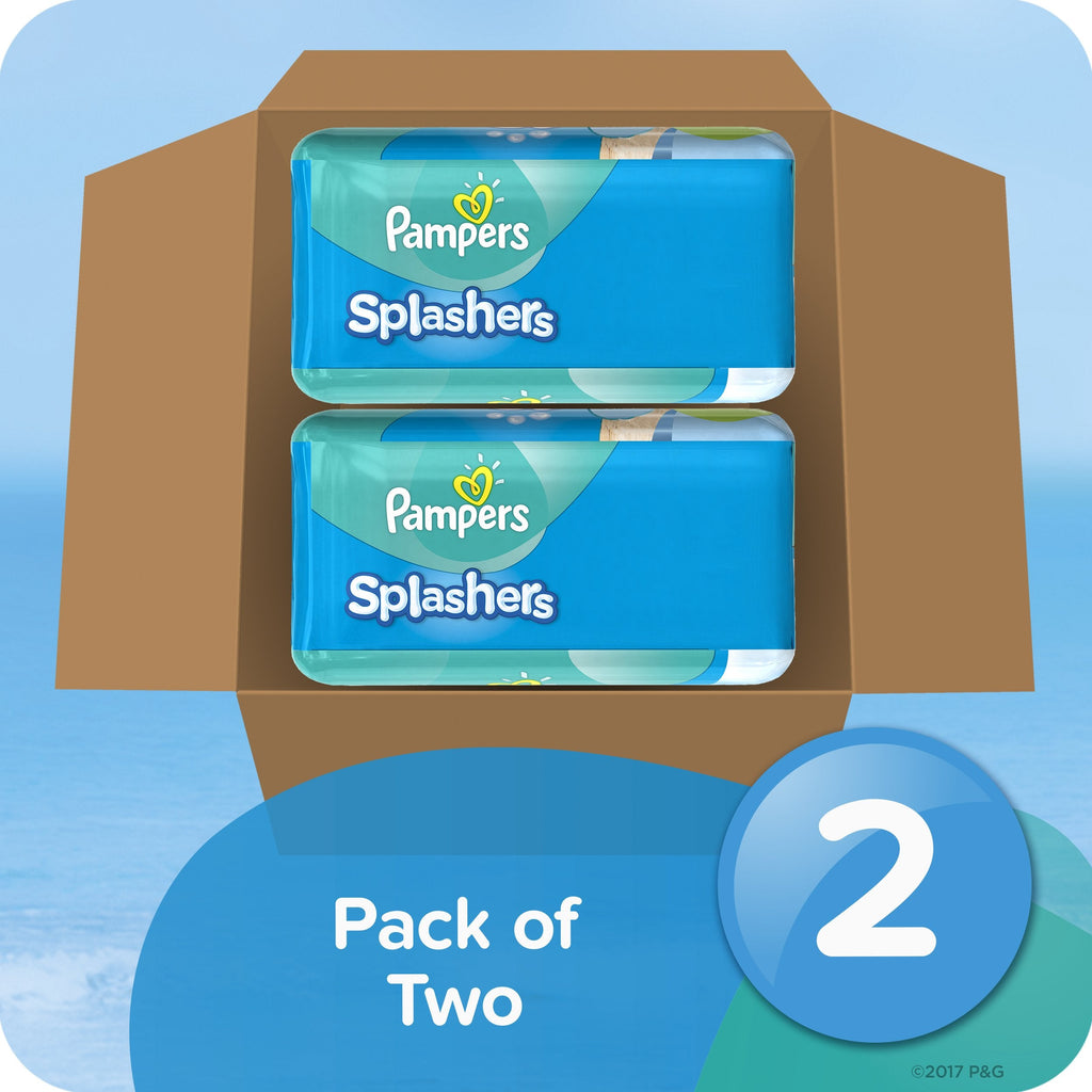 Pampers Splashers Swim Diapers, Size 4, 18 Count, Disposable Swim Diapers, Contains Mess, No Swell Jansha Store