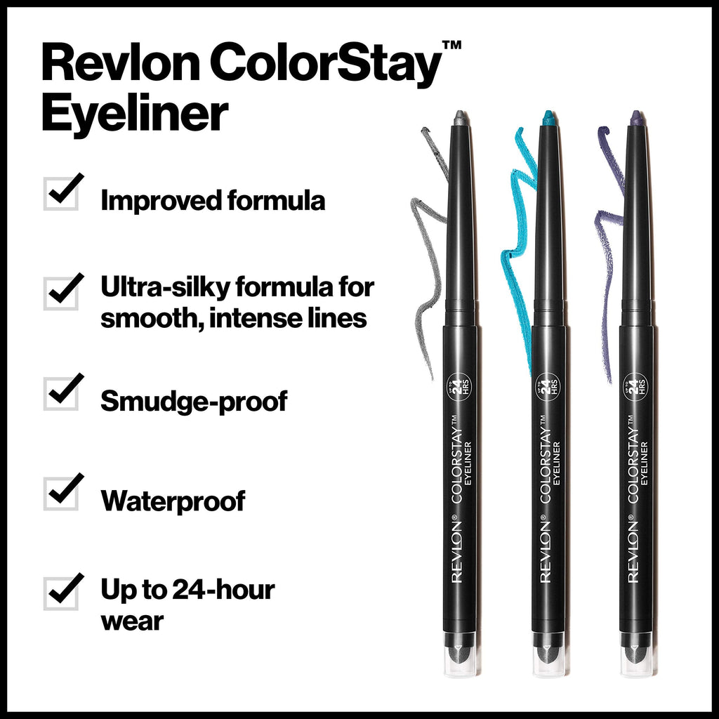 Revlon ColorStay Pencil Waterproof Eyeliner, 201 Black, 2 pack Jansha Store