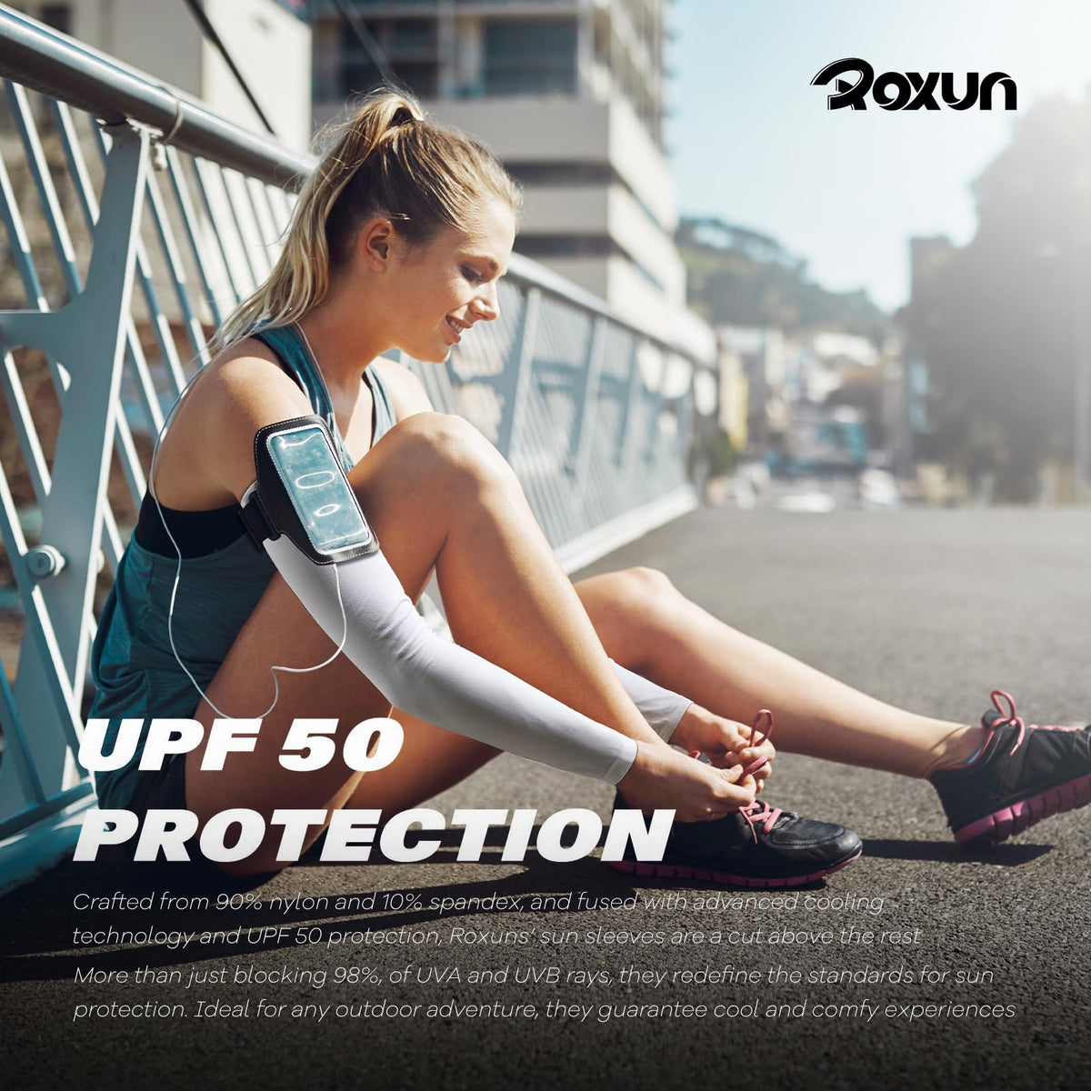 ROXUN Arm Sleeves Cooling UV Sun Protection Sport Compression for Men Women Jansha Store