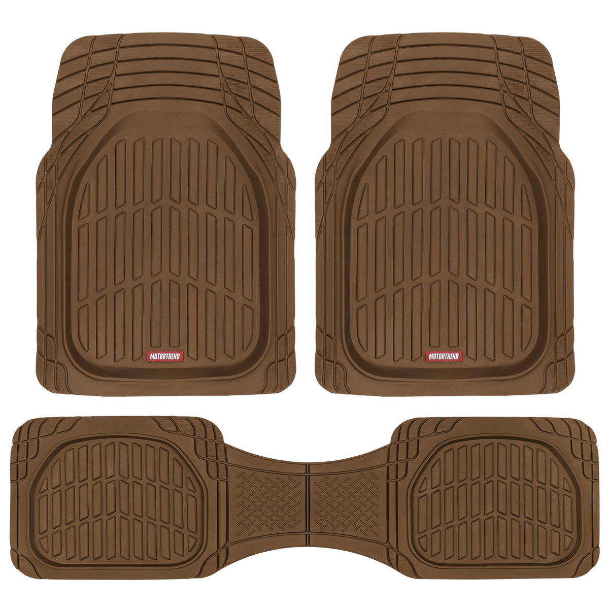 Motor Trend FlexTough Floor Mats for Cars, Black Deep Dish All-Weather Car Mats, Waterproof Trim-to Fit Automotive Floor Mats for Cars Trucks SUV, Universal Floor Liner Car Accessories Jansha Store
