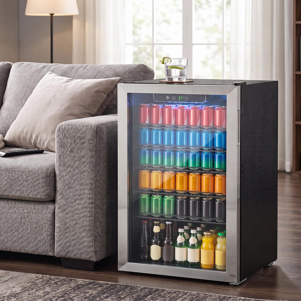 DOGHLY 1.7 Cu.ft Mini Fridge Glass Door, 72 Cans Beverage Refrigerator Jansha Store
