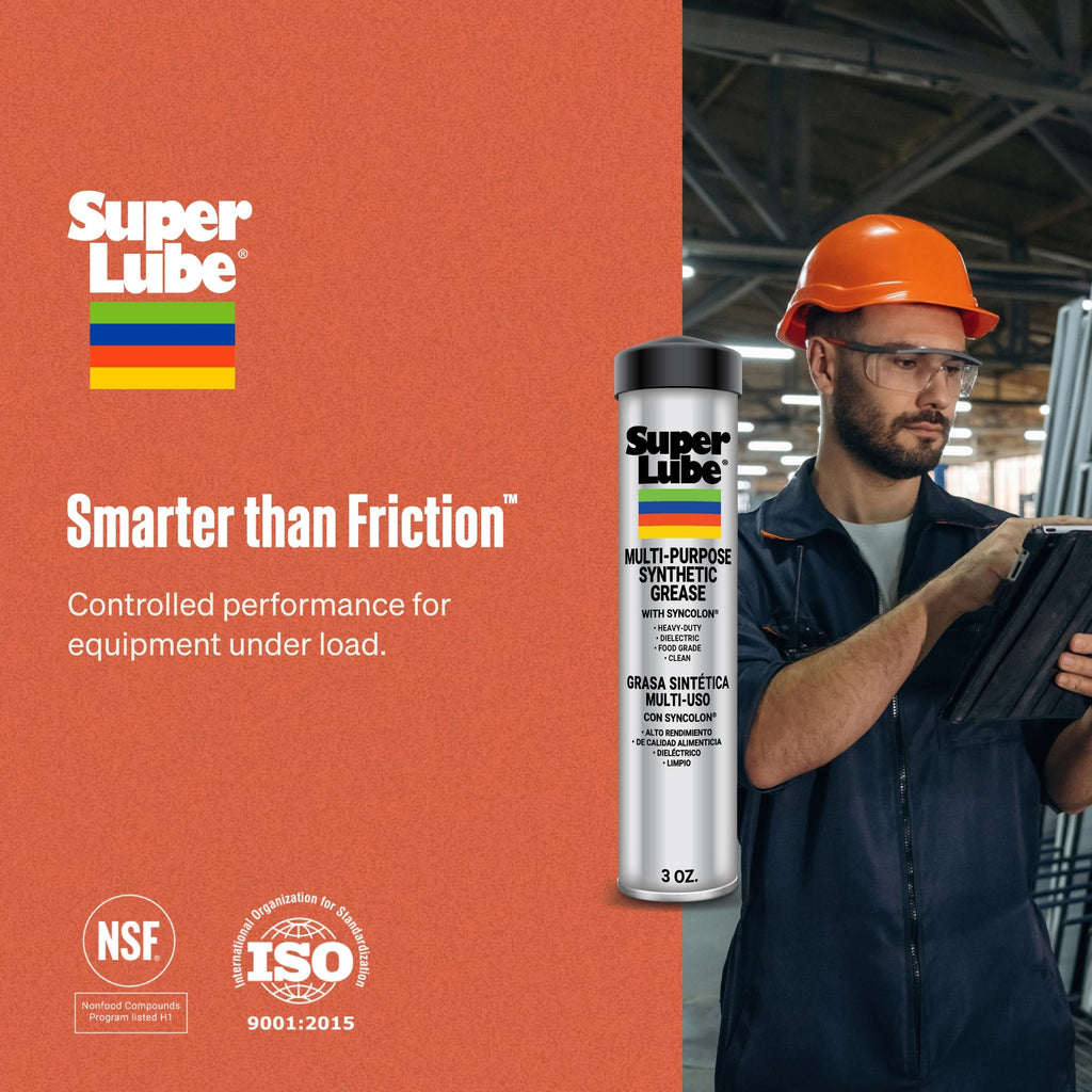 Super Lube Multi-Purpose Synthetic Grease w/ Syncolon - High Temperature, Water & Corrosion Resistant Grease - Workshop & Industrial Use - Food Grade - Translucent White - Tube - 3 oz (21030) Jansha Store