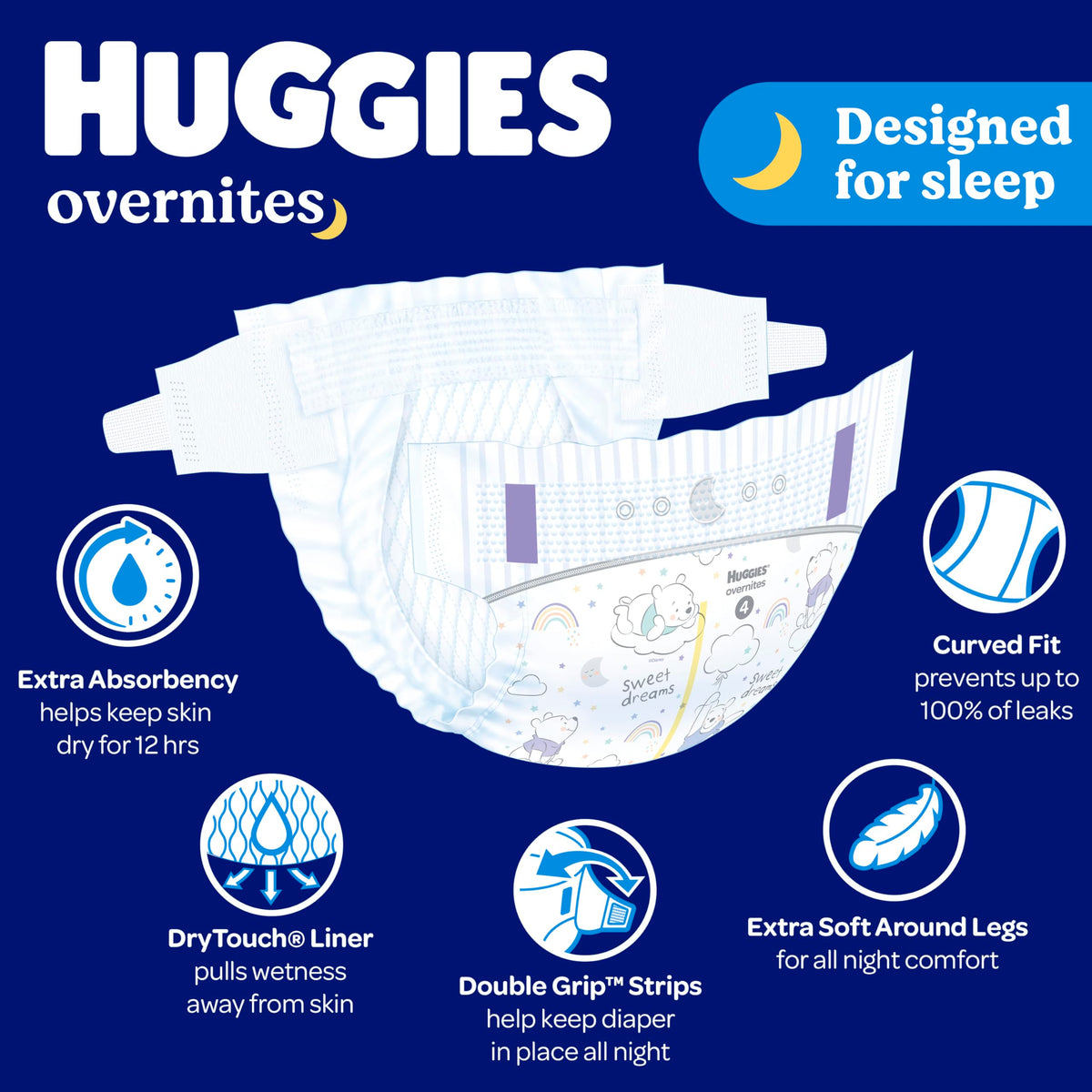 Huggies Overnites Diapers Size 5, 50 Count Jansha Store