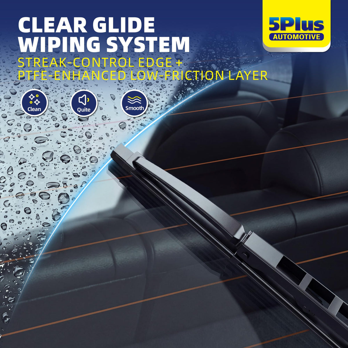 5 PLUS RearQuiet 12 Inch Rear Wiper Blade,OEM Replacement Rear Window Wiper Jansha Store
