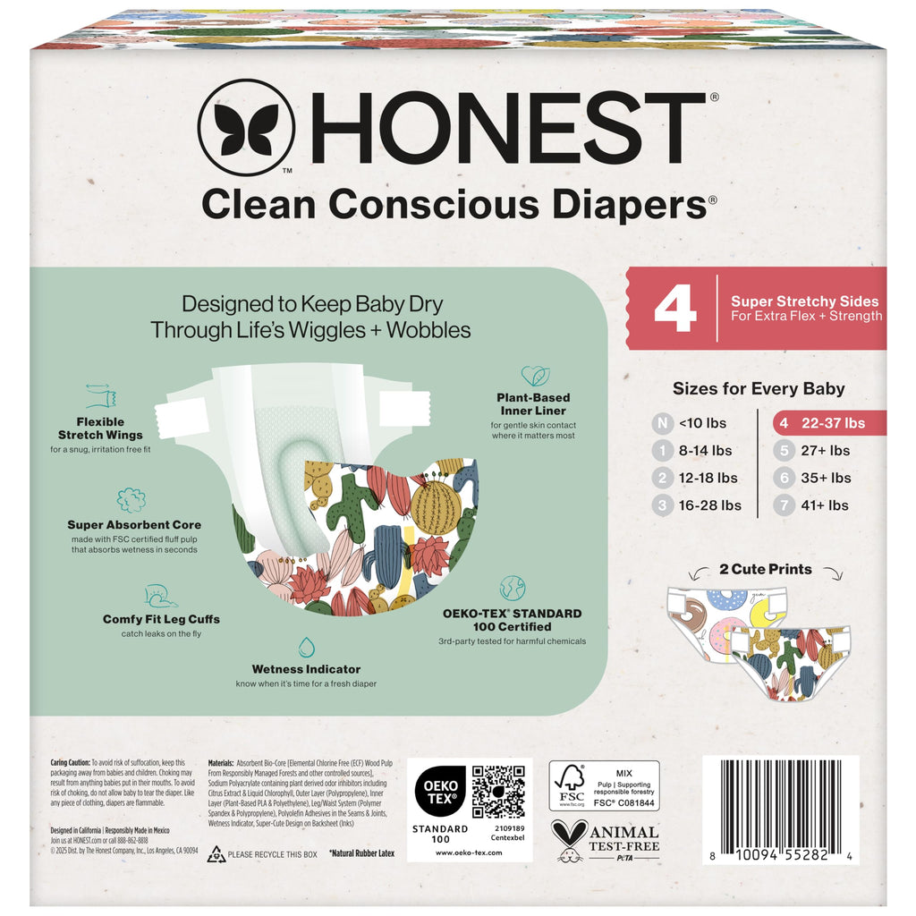 The Honest Company Diapers, All the Alpacas + Turtle Time, Size 1, 78 Count Jansha Store