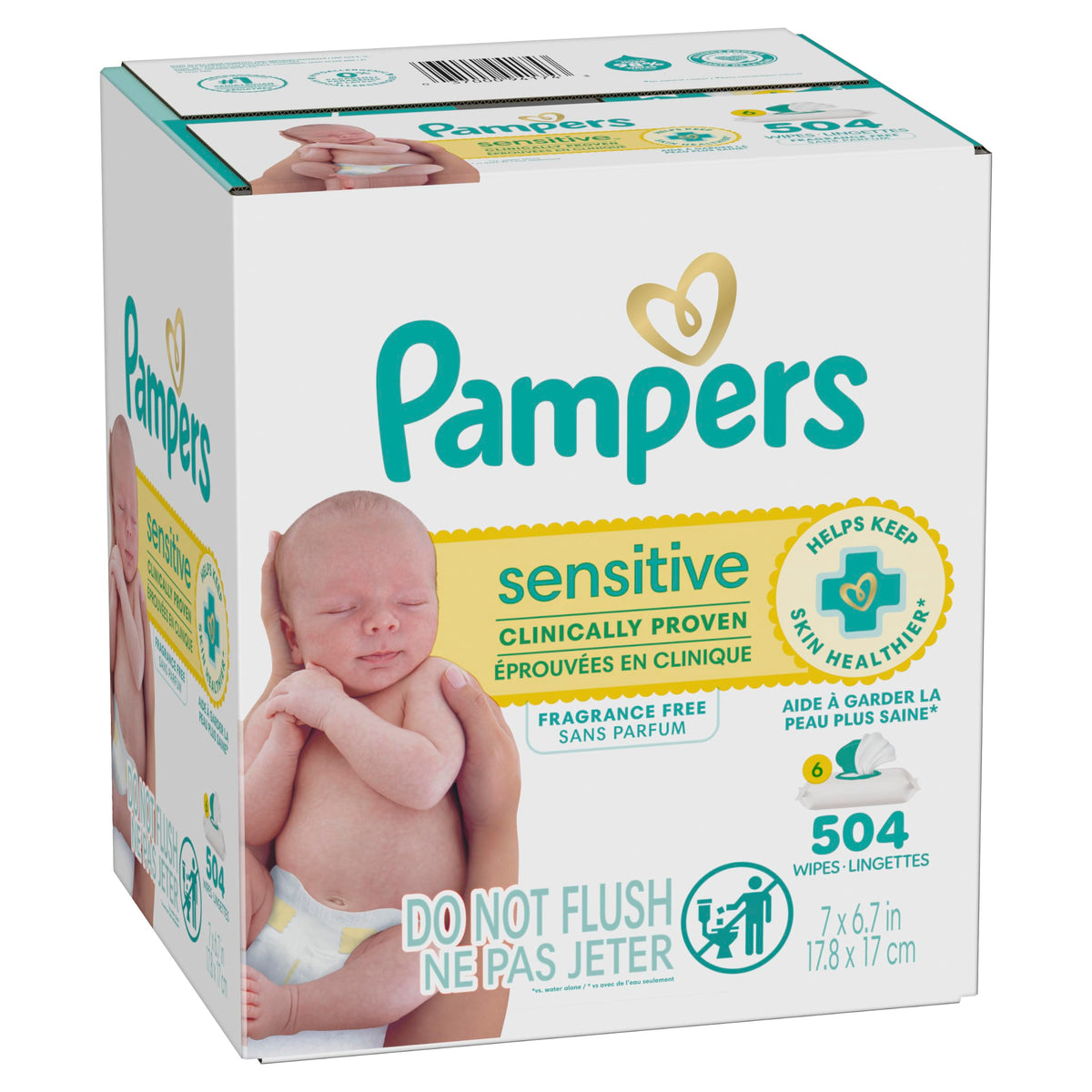 Pampers Sensitive Baby Wipes, Unscented, Fragrance Free, Clinically Proven, Water Based, Hypoallergenic, Multi-Use, Hand Wipes, 1008 Wipes Total (18X Flip-Top Packs) Jansha Store