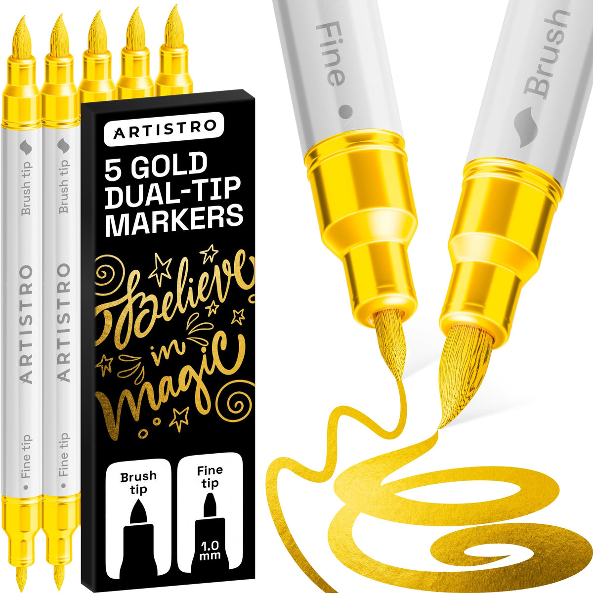 ARTISTRO 36 Multicolor Dual-Tip Acrylic Paint Marker Pens for Drawing Jansha Store
