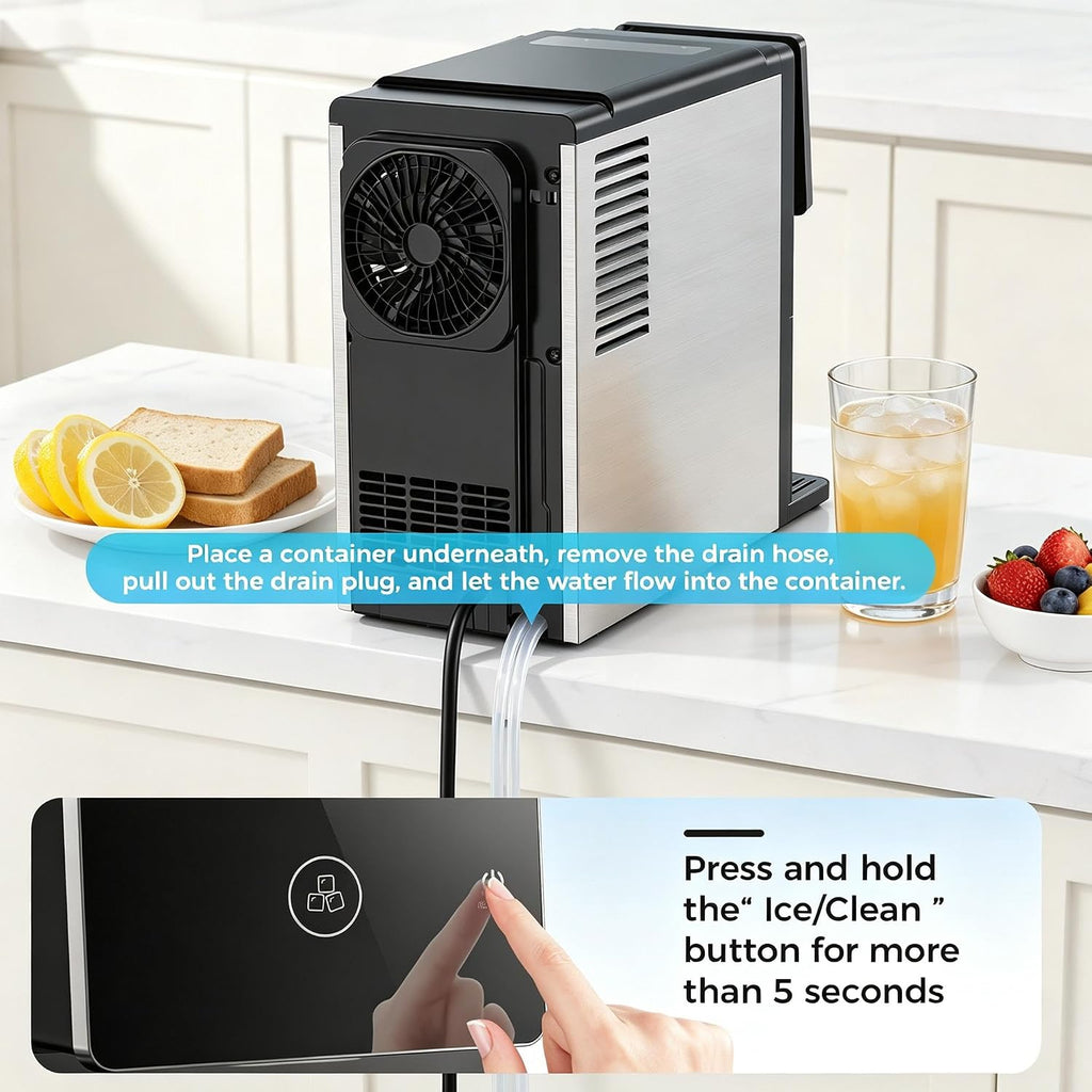 COWSAR Nugget Countertop Ice Maker, Automatic Ice Dispenser, 33 lbs/Day Chewable Pellet Ice Machine with Self-Cleaning & Measured Dispensing, Portable Ice Maker for Home, Kitchen, Office Jansha Store