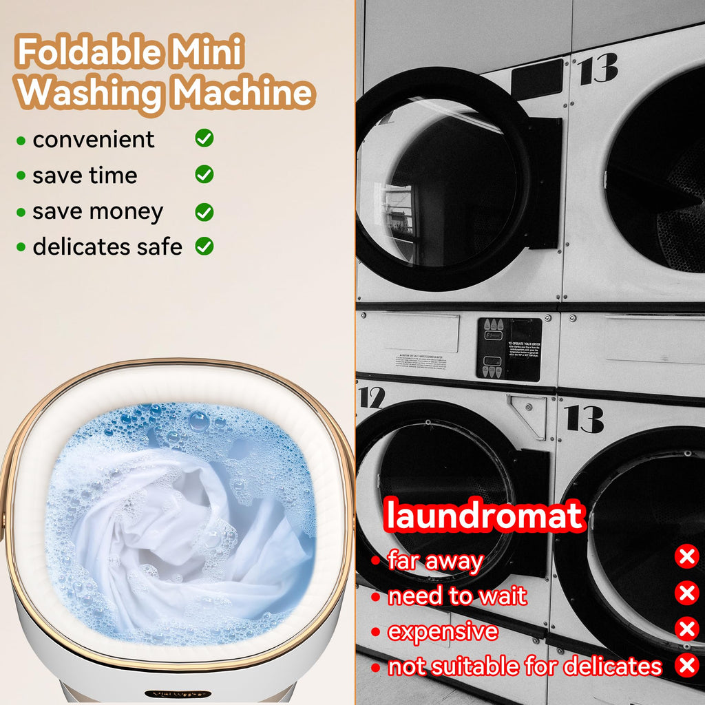 JUJOJB Portable Washing Machine, Folding 20L Mini Washer and Spin-Dryer Jansha Store