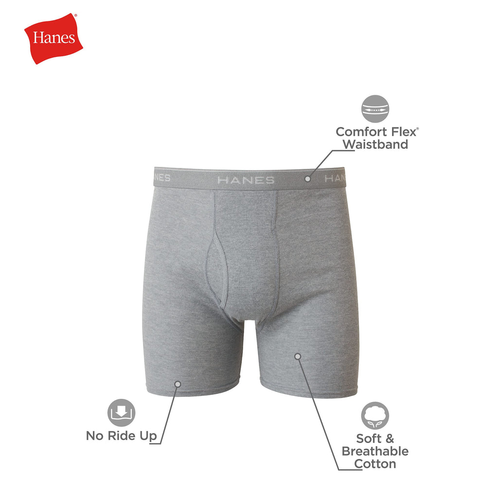 Hanes mens Underwear Boxer Briefs Pack, Cool & Breathable Cotton Moisture-wicking Underwear for Men, No Ride Up Jansha Store