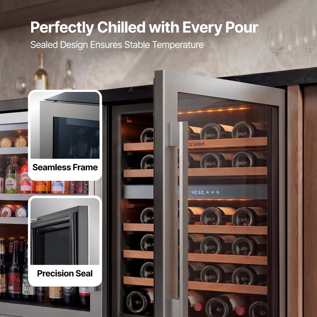 Ca'Lefort 24'' Beverage Refrigerator, 180 Can Beverage Fridge Under Counter Jansha Store