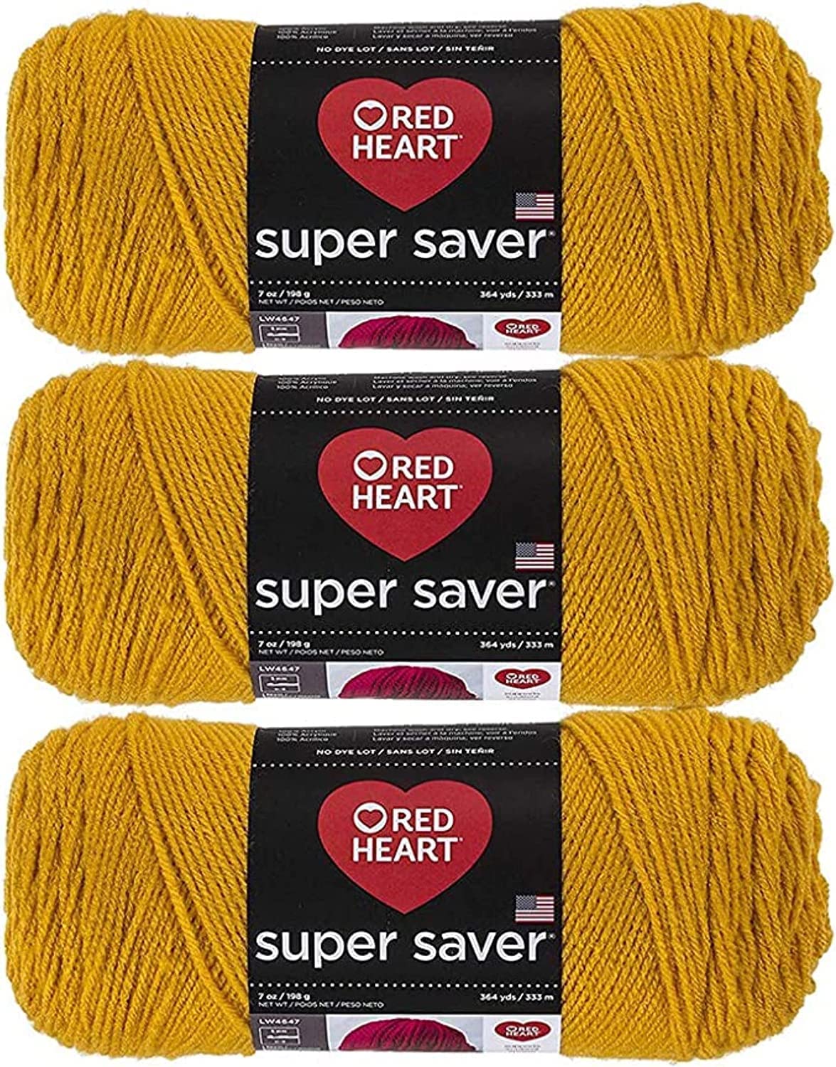 Red Heart Super Saver Yarn for Crocheting & Knitting, Medium Thyme, 3-Pack Jansha Store