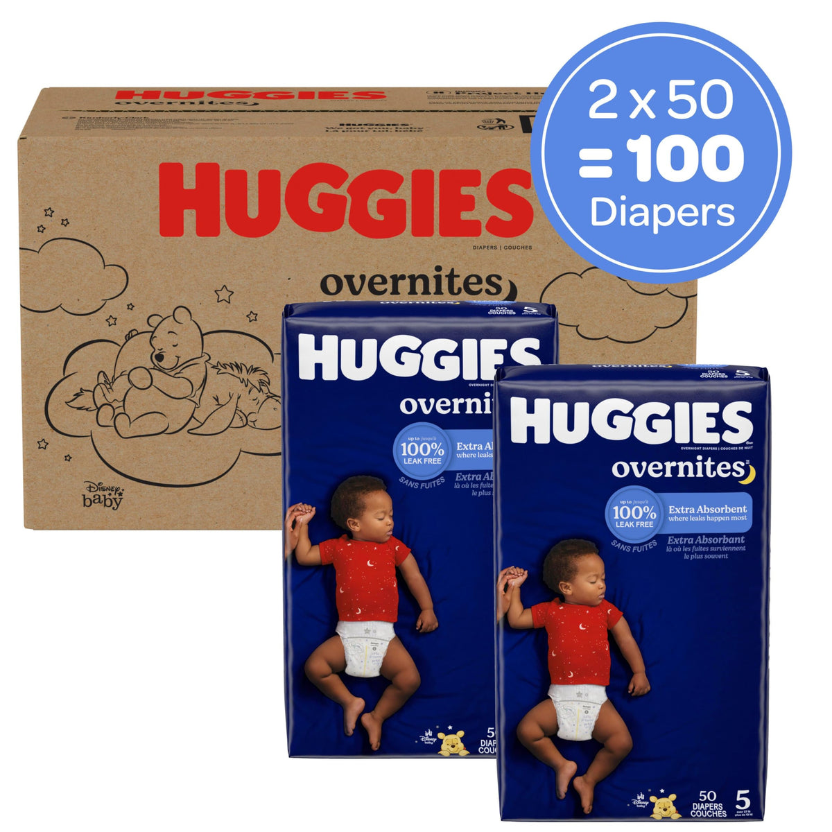Huggies Overnites Diapers Size 5, 50 Count Jansha Store