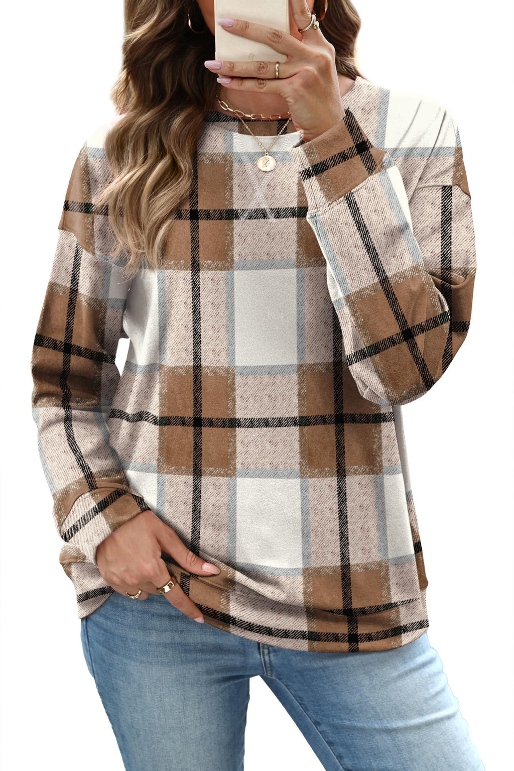 RUMIA Women's Crew Neck Sweatshirt Long Sleeve Tops for Women Fall Clothes Jansha Store