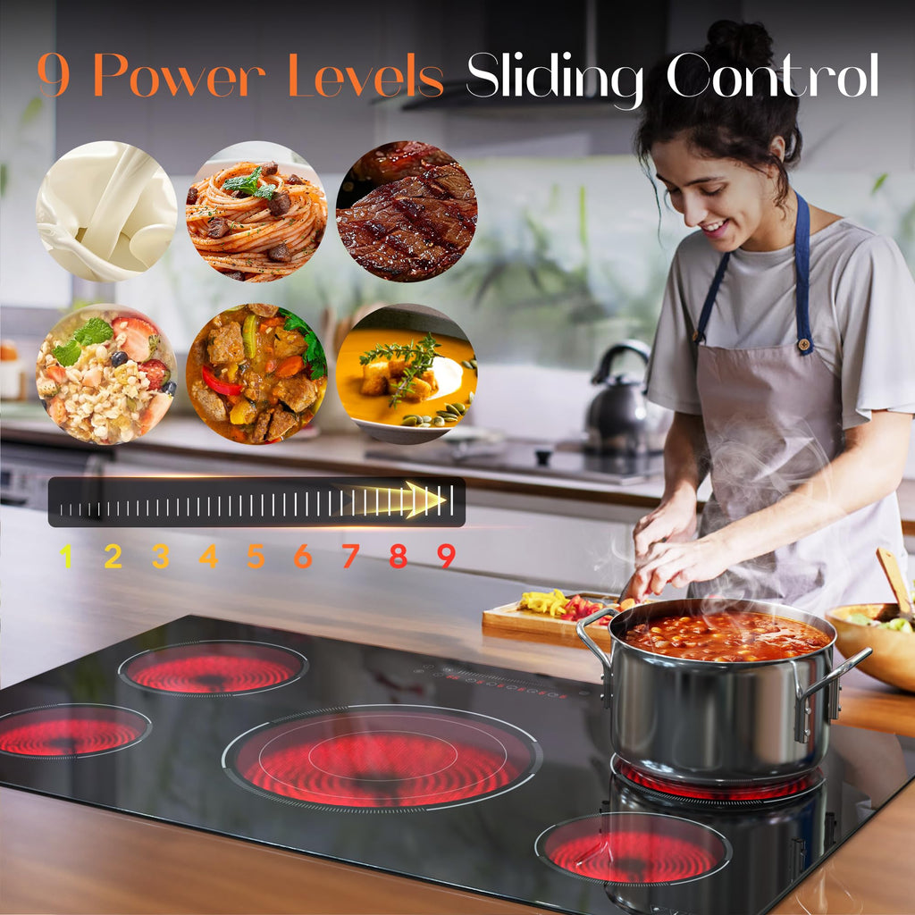 2 Burner Electric Cooktop 110V, 2000W, 24" Countertop & Built-in Jansha Store