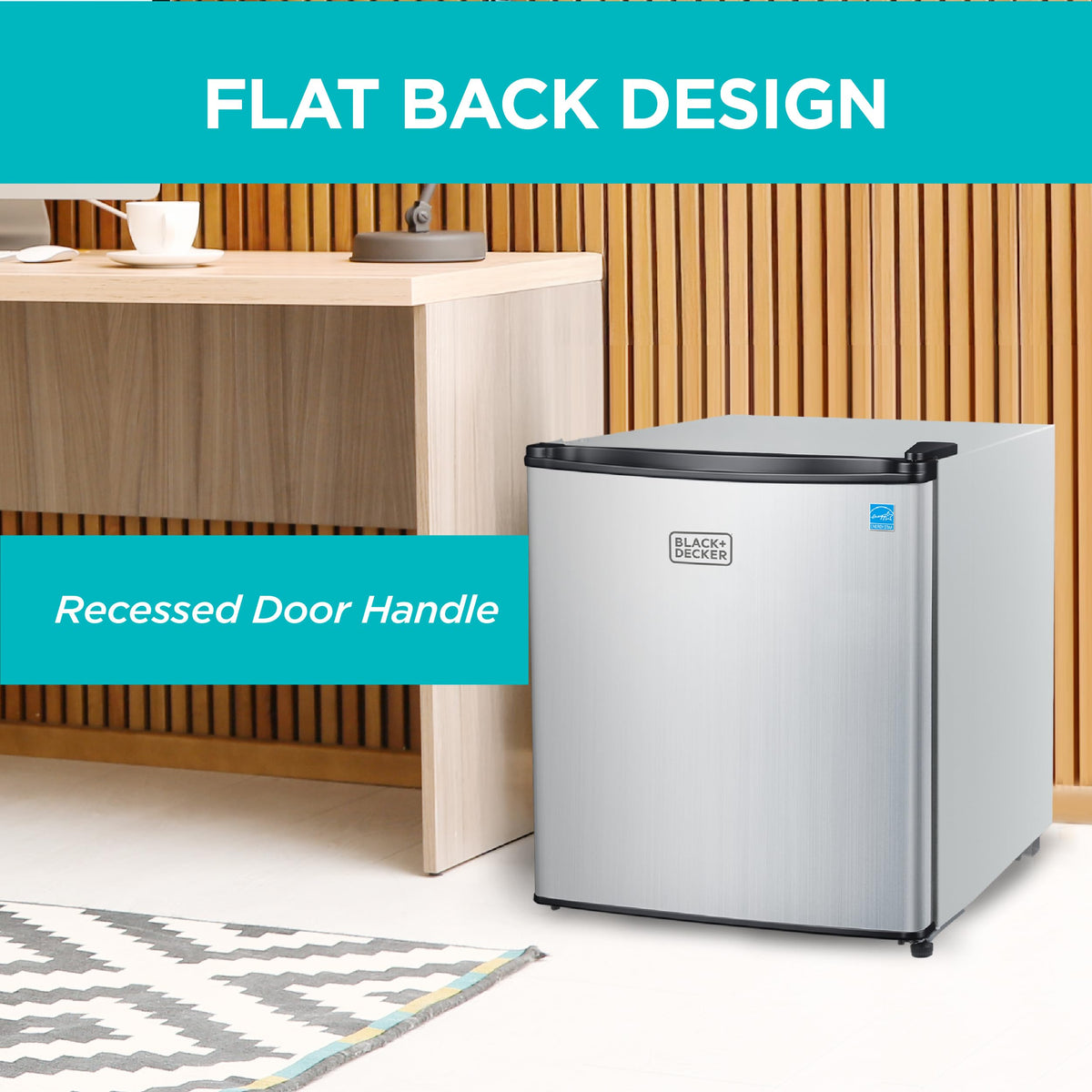 BLACK+DECKER 2.5 Cu. Ft. Compact Refrigerator, Energy Star, BCRK25B, Black Jansha Store