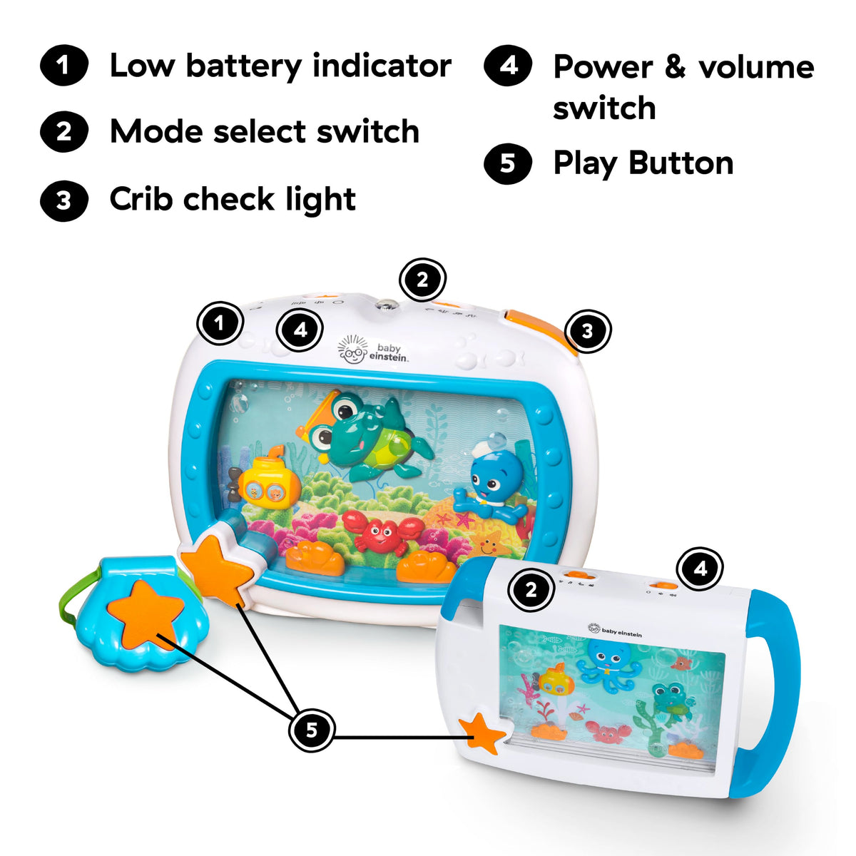 Baby Einstein Sea Dreams Soother Musical Crib Toy and Sound Machine, Newborn and up Jansha Store