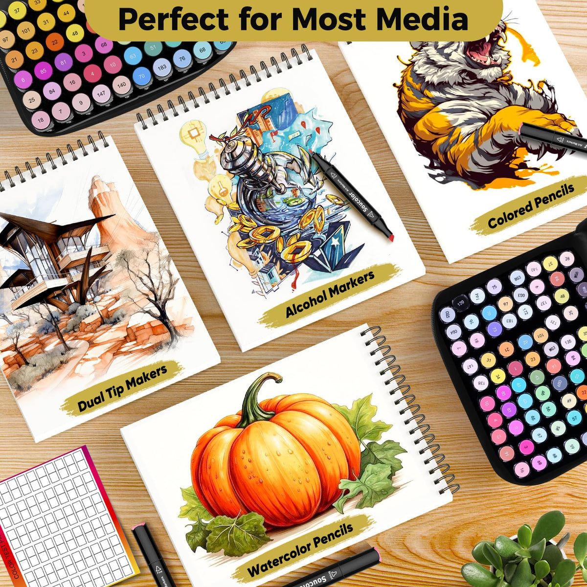 Soucolor Sketch Book 9" x 12", 100 Sheets Kids Art Sketchbook Drawing Pad Jansha Store