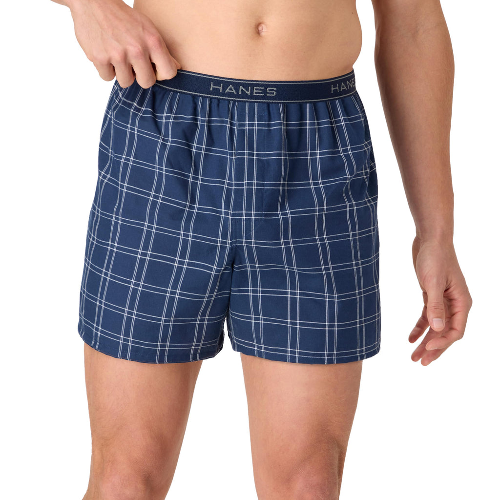 Hanes Men's Underwear Boxers Pack, Cool & Breathable Cotton Underwear, Moisture-Wicking Boxers for Men Jansha Store