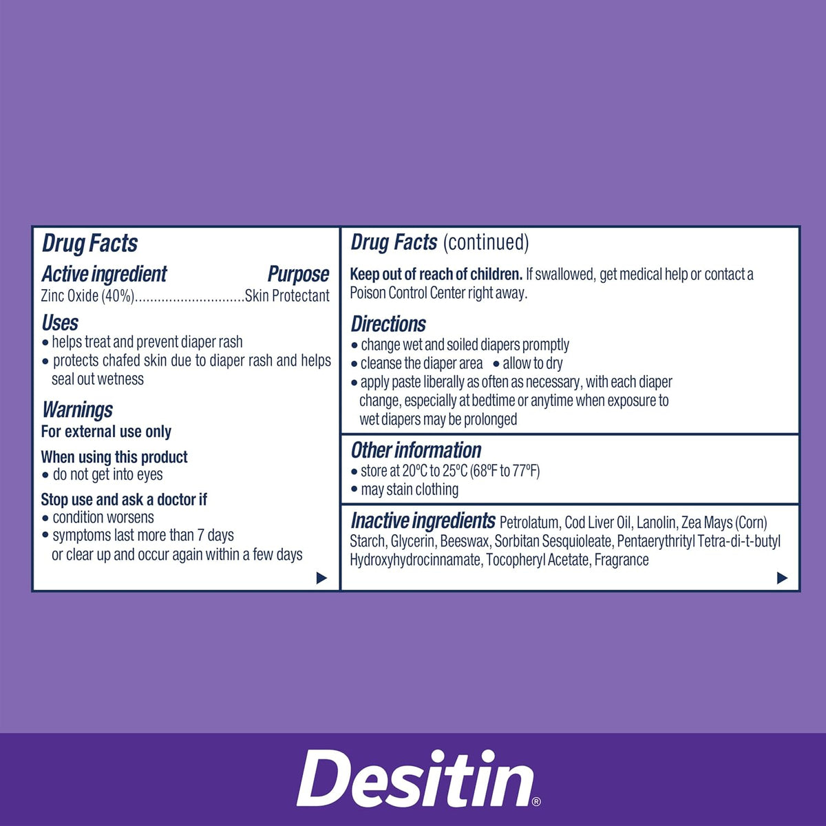 Desitin Maximum Strength Diaper Rash Paste, 40% Zinc Oxide, 4.8 oz Jansha Store