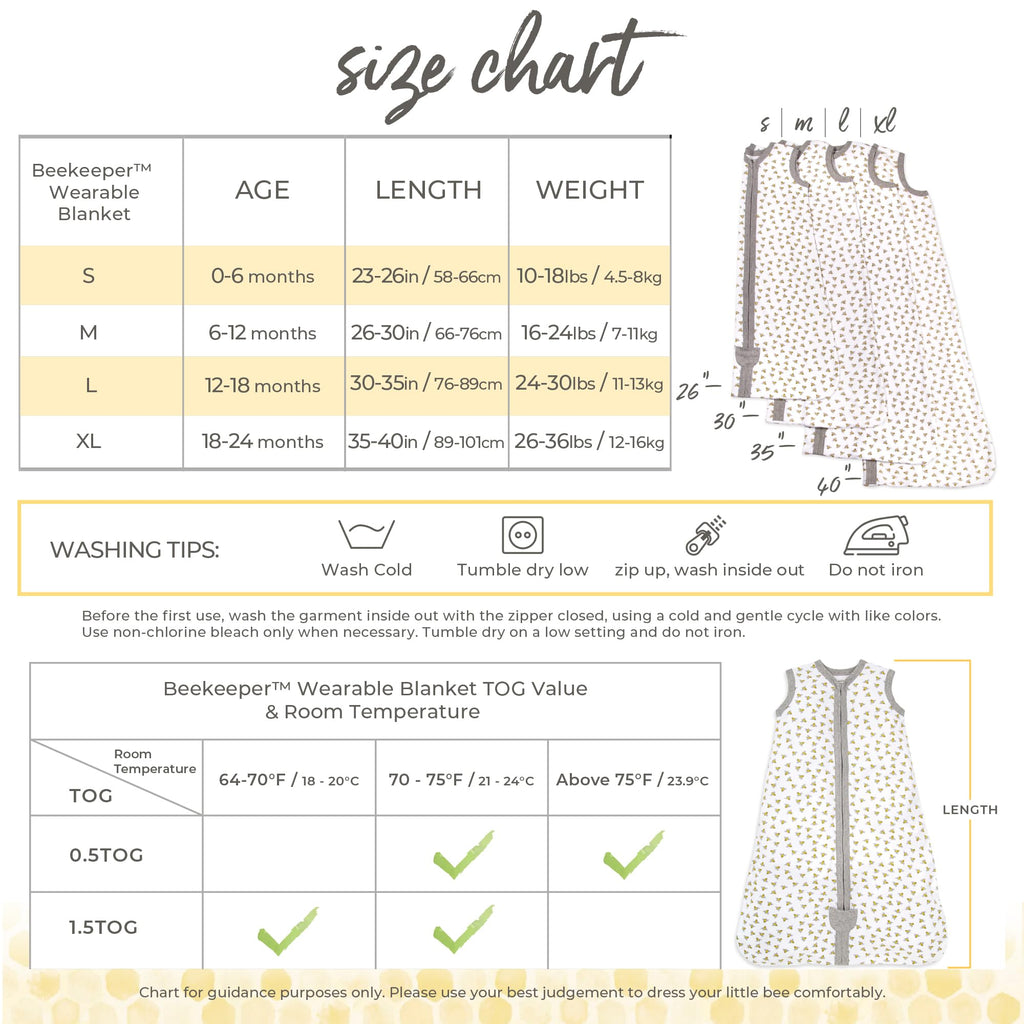 Burt's Bees Baby Infant Wearable Blanket, Organic Cotton Unisex Beekeeper - Light Weight 0.5 TOG or Medium Weight 1.5 TOG Jansha Store